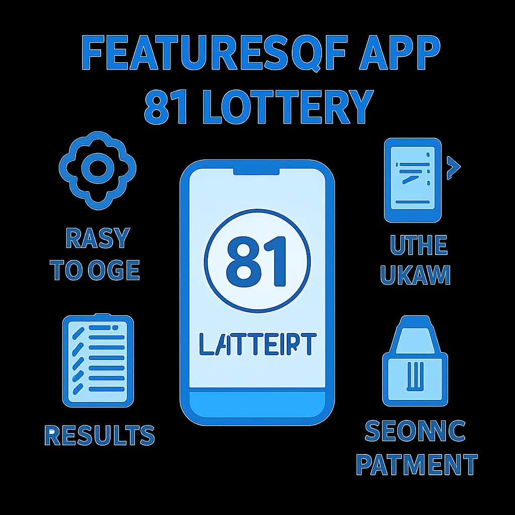 An educational diagram representing the functionalities of the 81 Lottery App.