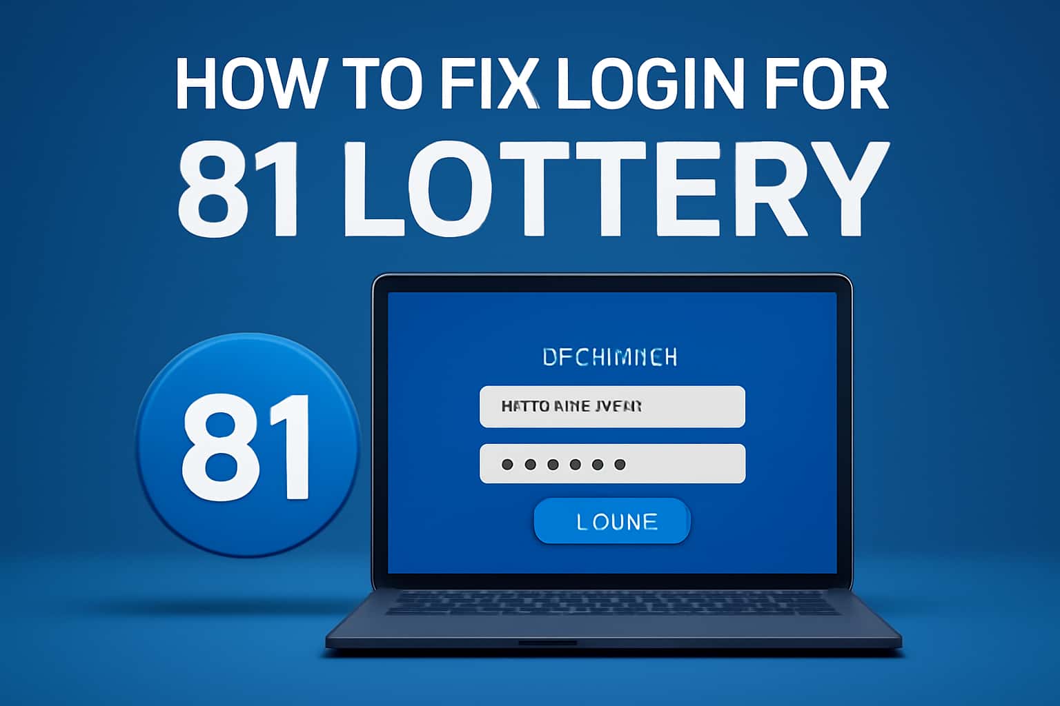 Informational scene depicting the process of fixing login issues for the 81 Lottery app.