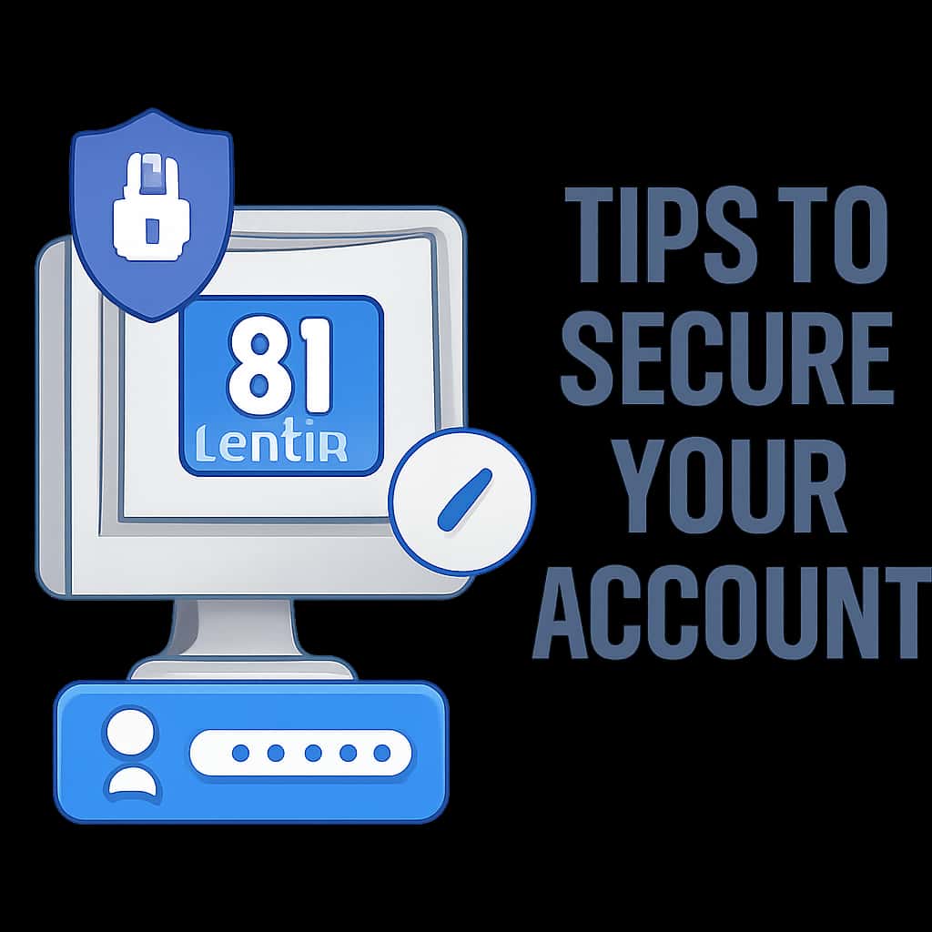 An educational diagram highlighting security measures for the 81 Lottery account.