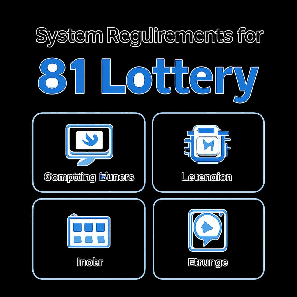 Illustration explaining the system requirements and installation process for 81 Lottery.