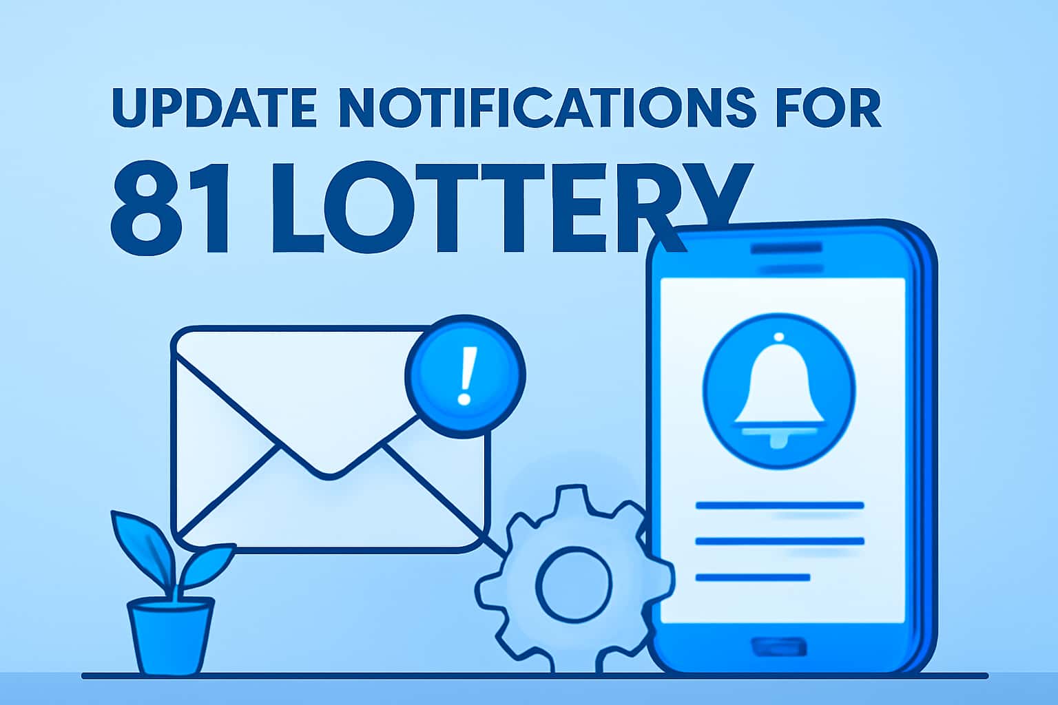 An informative graphic about update notifications for the 81 Lottery app.