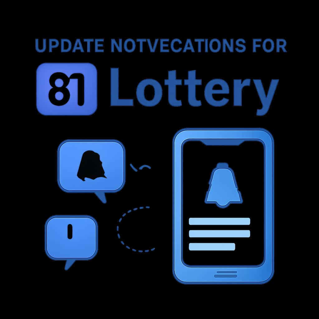 Illustration explaining the process of updating the 81 Lottery app.