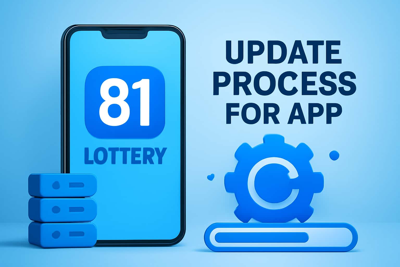 Informative image illustrating the update process for the 81 Lottery App.